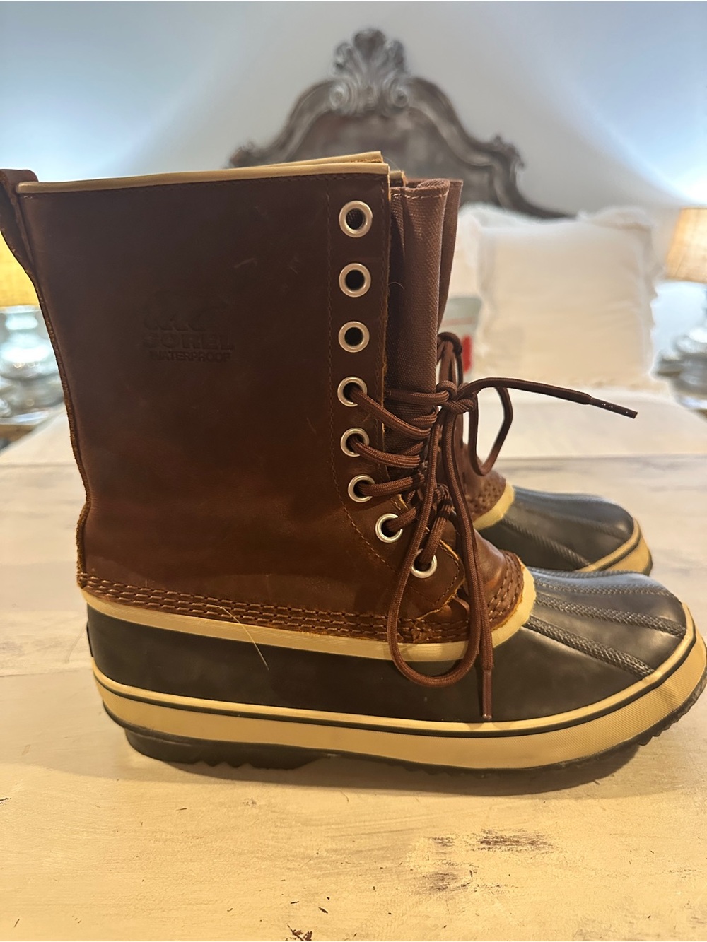 Sorel Womens 1964 Premium Duck Boots Brown Waterproof Leather - Picture 5 of 9